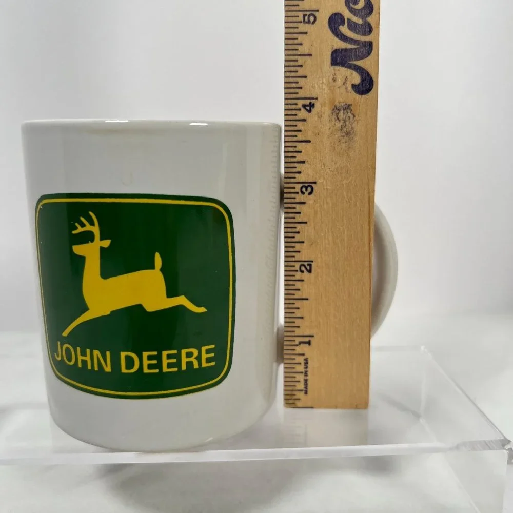 John Deere mug-white coffee mug with John‎ Deere logo on both sides